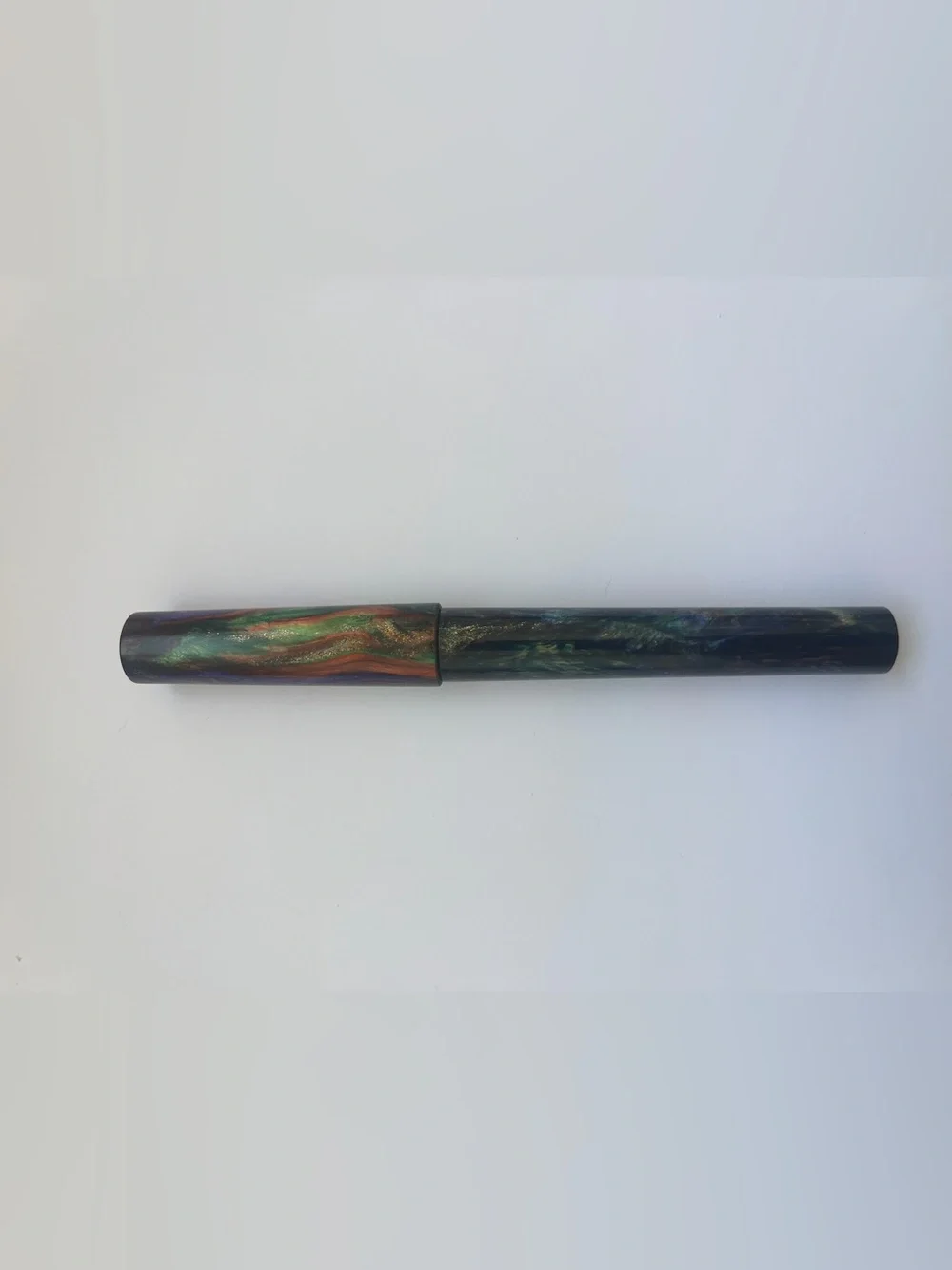 New Just Turnings Fountain Pen Carson XXXIII Resin Broad Nib Writing Sparkle